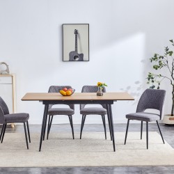 Трапезна маса JARED разтегат.дъб севила/черно - Bogdan Furniture Europe