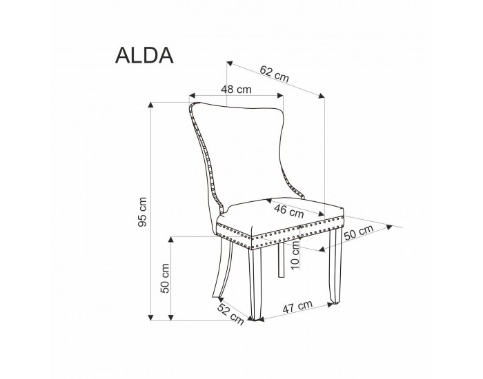 Трапезен стол ALDA тъмно зелено/черно