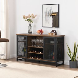 Шкаф за вино Мебели Богдан модел Mavis, орех/антрацит - Bogdan Furniture Europe