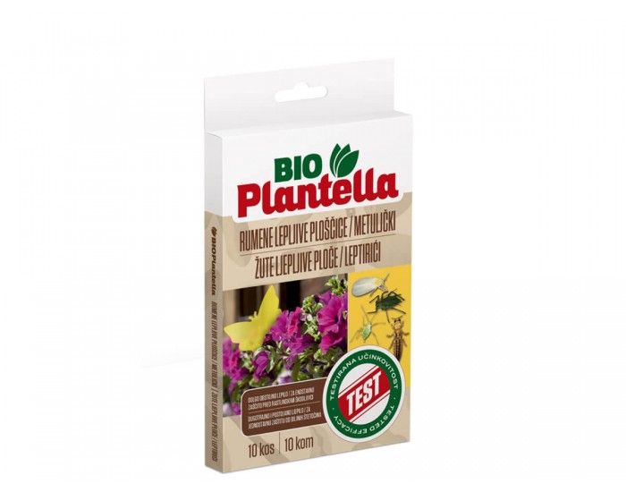 Лепящи Bio Plantella, жълти пеперуди против насекоми, 10 бр.