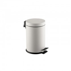Dayco Кош за отпадъци, с педал, метален, ø18 х 29 cm, 5 L, бял - Кухня