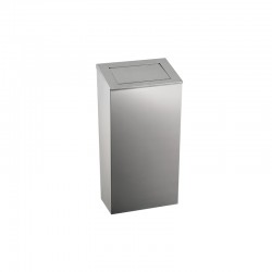 Dayco Кош за отпадъци, с натискащ се капак, метален, 21.5 х 30 х 40 cm, 25 L, инокс - Кухня