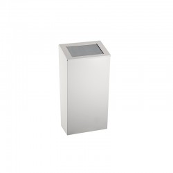 Dayco Кош за отпадъци, с натискащ се капак, метален, 21.5 х 30 х 40 cm, 25 L, бял - Кухня
