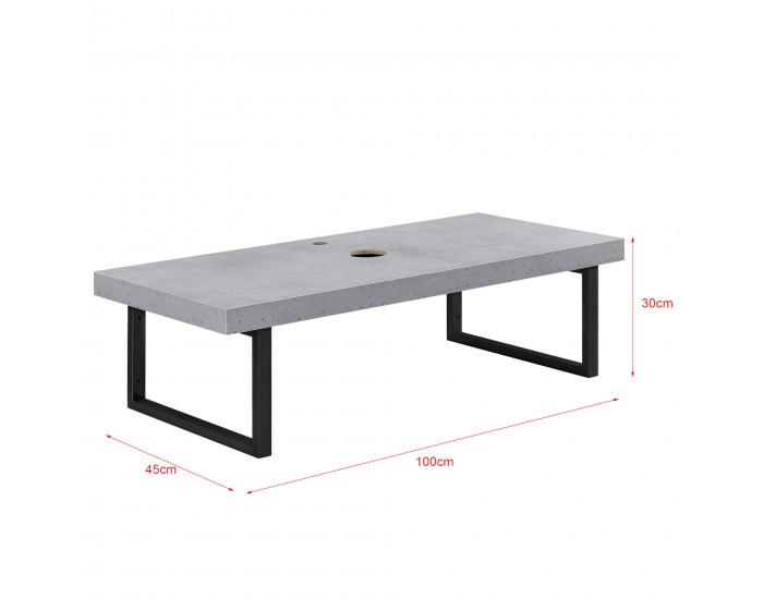 Плот за баня 100 x 45 x 30 cm закачалка за кърпа Метален корпус ПДЧ стенен монтаж, Ефект Бетон [neu.haus]