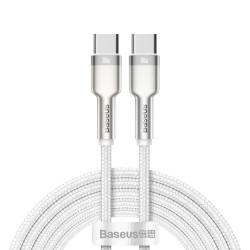 Кабел Baseus Cafule Series Type-C към Type-C, 100W, 2м, бял - Baseus