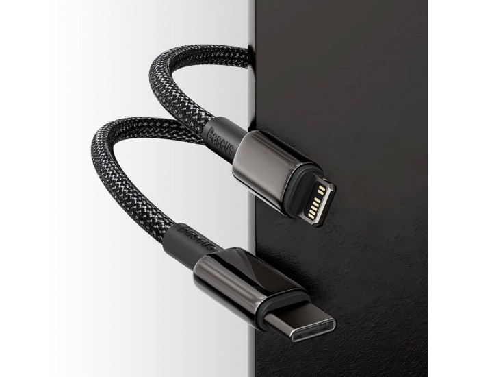 Кабел Baseus Tungsten Gold USB Type-C към Lightning, 2м, черен