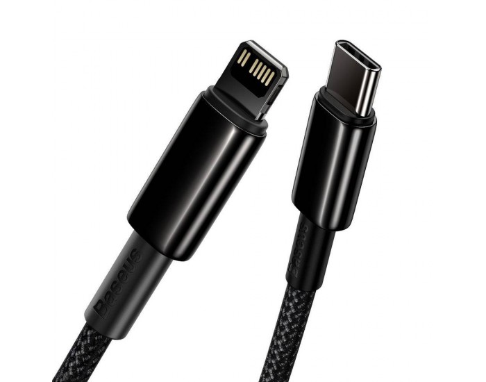 Кабел Baseus Tungsten Gold USB Type-C към Lightning, 2м, черен