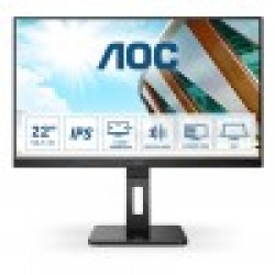 Монитор AOC 22P2Q, 21.5" IPS WLED, 1920x1080@75Hz, 4ms GtG, 250cd m/2, 1000:1, 50M:1 DCR, Adaptive Sync, FlickerFree, Low Blue Light, 2Wx2, Tilt, Height Adjust, Pivot, Swivel, D-SUB, DVI, HDMI, DP, USB hub - Монитори