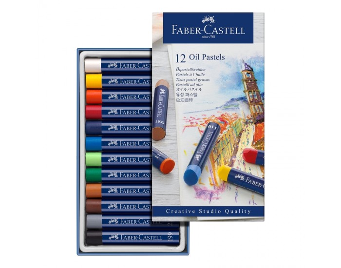 Faber-Castell Маслени пастели Goldfaber, 12 цвята