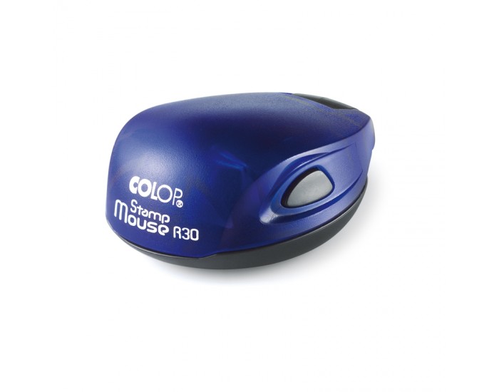 Colop Печат Stamp Mouse R 30, джобен, кръгъл, 30 mm, цвят индиго