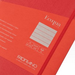 Fabriano Тетрадка Ecoqua+, A5, картонена корица, със скрита спирала, 70 листа, малина - Fabriano