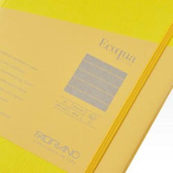 Fabriano Тетрадка Ecoqua+, A5, картонена корица, със скрита спирала, 70 листа, жълта - Fabriano