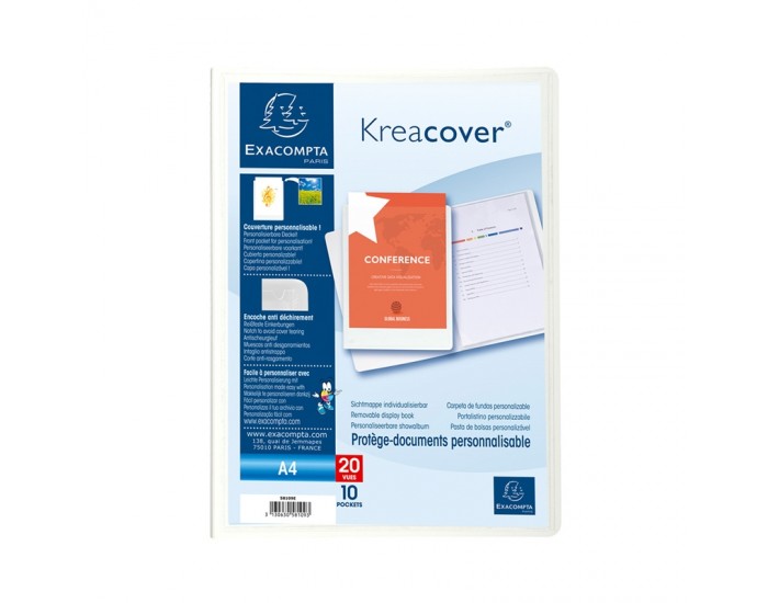 Exacompta Папка Keracover, PP, с 10 джоба, бяла