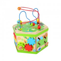 Small Foot Куб Сафари, дидактичен, дървен, 29 х 25 х 30 cm - Пъзели и Игри