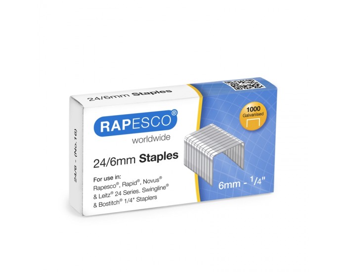 Rapesco Телчета за телбод, размер 24/6 mm, 1000 броя