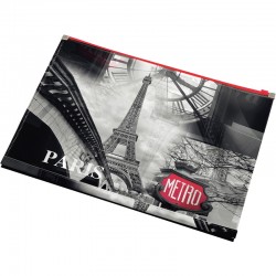 Panta Plast Папка Paris Collection, PP, с цип, A4 - Папки, Класьори и Джобове за документи