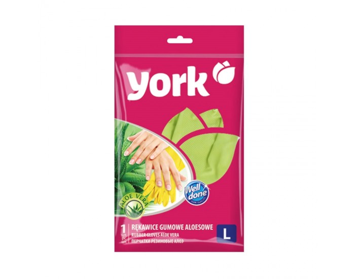 York Ръкавици Алое Вера, гумени, L