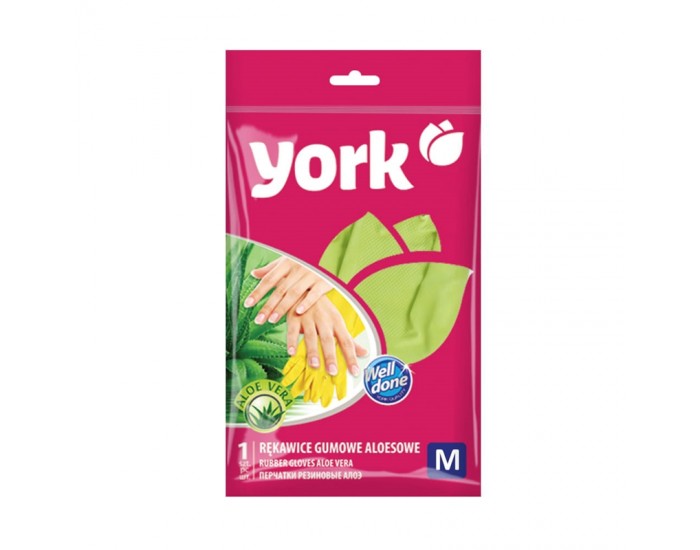 York Ръкавици Алое Вера, гумени, M