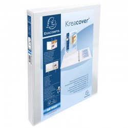 Exacompta Папка Kreacover, А4, с 2 ринга, 3 джоба, PP, 38 mm, бяла - Папки, Класьори и Джобове за документи