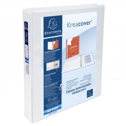 Exacompta Папка Kreacover, А4, с 2 ринга, 3 джоба, 47 mm, бяла - Папки, Класьори и Джобове за документи