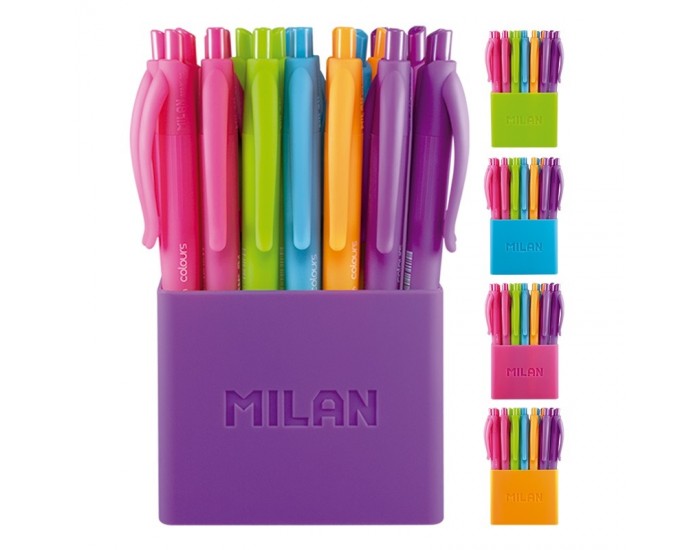 Milan Химикалка P1 Touch, автоматична, 1.0 mm, асорти, 24 броя