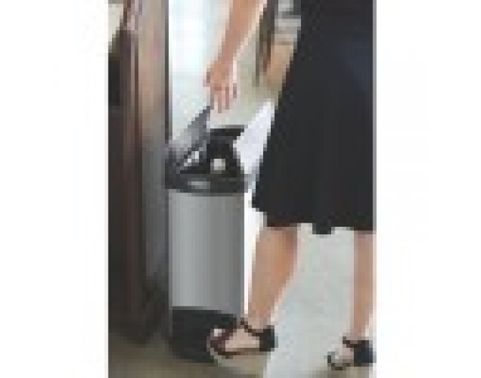 Rubbermaid Кош Slim Jim End, метален, 30 L, черен