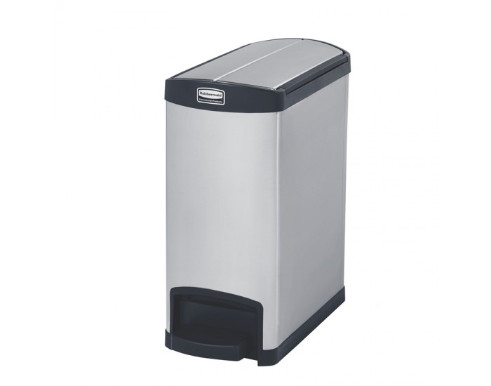 Rubbermaid Кош Slim Jim End, метален, 30 L, черен