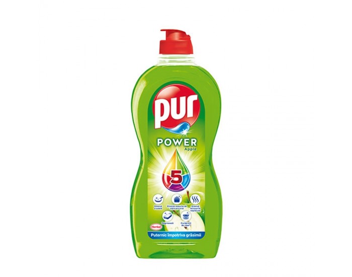 Pur Препарат за миене на съдове Duo Power, ябълка, 450 ml