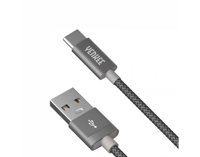 Yenkee Кабел 301 GY, USB-A Male към USB-C Male, 1 m, сив