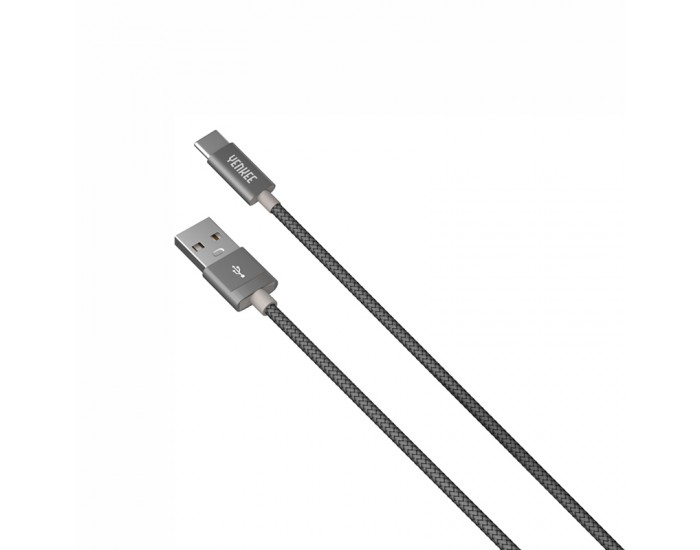 Yenkee Кабел 301 GY, USB-A Male към USB-C Male, 1 m, сив