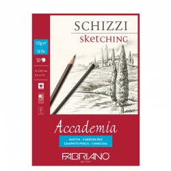 Fabriano Скицник за рисуване Accademia, A4, 120 g/m2, зърнеста структура, подлепен, 50 листа - Платна и Стативи