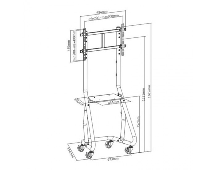 Lumi Стойка за дисплей TTL08-610FW, мобилна, до 86''