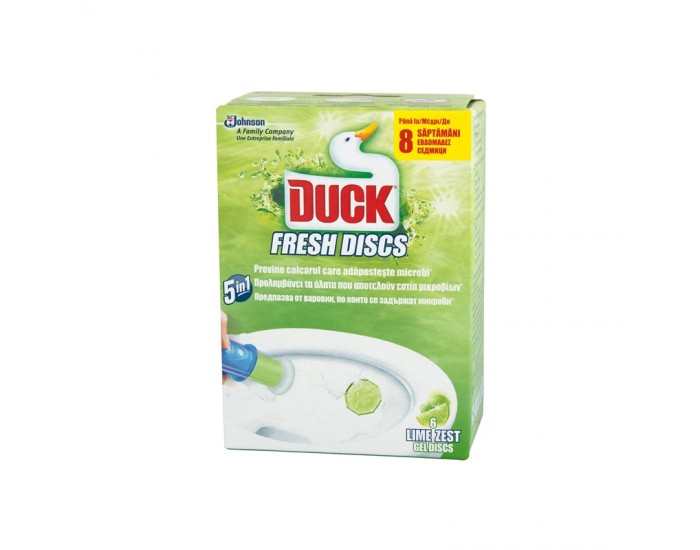 Duck Ароматизатор за тоалетна Fresh Discs, гел, лайм, 36 ml