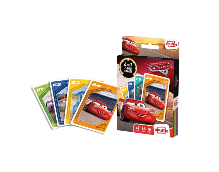 Cartamundi Карти за игра Cars, 4 в 1