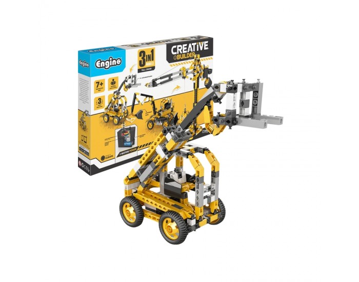 Engino Конструктор Creative Builder Motorized - Висок кран, 3 в 1