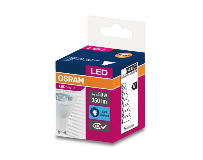 Osram Kрушка LED, GU10, 5W, 230V, 350 lm, 6500K