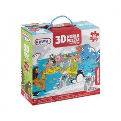 Grafix 3D пъзел Диви животни, 40 х 50 cm, 48 части - Пъзели и Игри