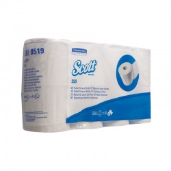 Kimberly-Clark Тоалетна хартия Scott Essential 8519, 12 х 9.3 cm, 350 къса, 8 броя - Почистване и Дезинфекция