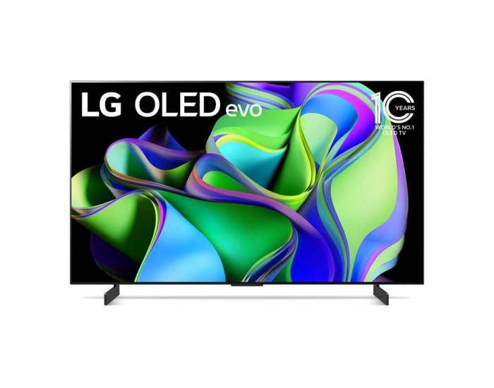 Телевизор LG OLED42C32LA, 42" UHD OLED evo, 4K (3840 x 2160), DVB-C/T2/S2, Full Cinema Screnn, Alpha 9, 120Hz, ThinQ AI, HDR10, VRR, NVIDIA G-SYNC, AMD FreeSync, Dolby Vision, Dolby Atmos, Wi-Fi, BT, HDMI, USB, Multi View, Meteor Titan