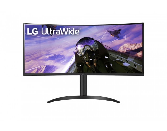 Монитор LG 34WP65CP-B, 34" UltraWide AG, Curved VA, 5ms, 1ms MBR, CR 3000:1, 300 cd/m2, 21:9, QHD 3440x1440, HDR10, AMD FreeSync, sRGB 99%, 160Hz, HDMI, DisplayPort, Speaker Maxx Audio 7Wx2, Tilt, Height Adjustable, Headphone Out, Black