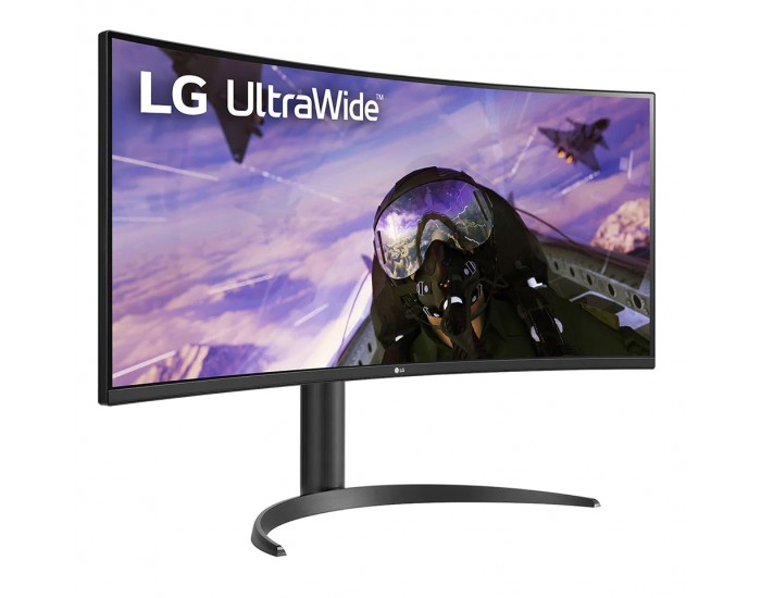 Монитор LG 34WP65CP-B, 34" UltraWide AG, Curved VA, 5ms, 1ms MBR, CR 3000:1, 300 cd/m2, 21:9, QHD 3440x1440, HDR10, AMD FreeSync, sRGB 99%, 160Hz, HDMI, DisplayPort, Speaker Maxx Audio 7Wx2, Tilt, Height Adjustable, Headphone Out, Black