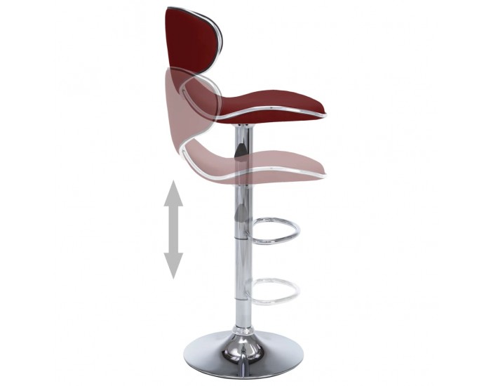 323649 Sonata H Bar Stools 2 pcs Wine Red Faux Leather