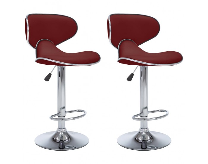 323649 Sonata H Bar Stools 2 pcs Wine Red Faux Leather