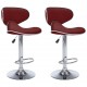 323649 Sonata H Bar Stools 2 pcs Wine Red Faux Leather