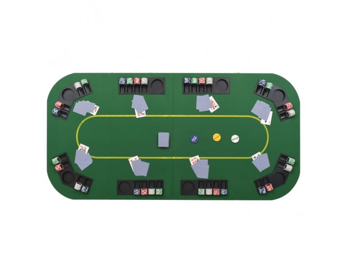 Sonata H Сгъваем покер плот за маса за 8 играчи, правоъгълен, зелен