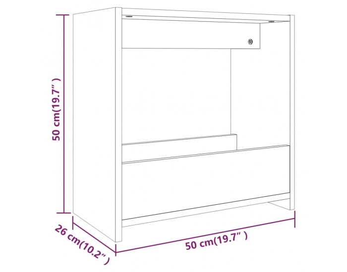 Sonata H Странична маса, cив сонома, 50x26x50 см, инженерно дърво