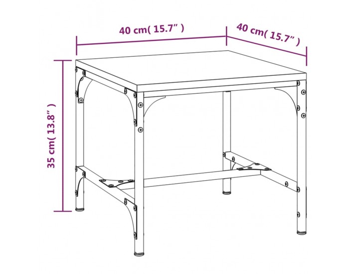 Sonata H Странична маса, cив сонома, 40x40x35 см, инженерно дърво