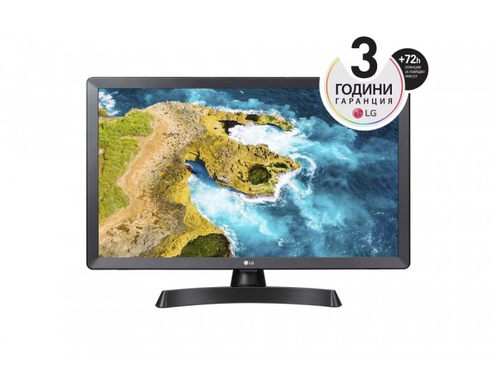 Монитор LG 24TQ510S-PZ, 23.6" WVA, LED, Smart webOS, TV Tuner DVB-T2/C /S2, 1000:1, Mega DFC, 200cd, 1366x768, AI SOUND, WiFi, HDMI, Bluetooth, USB 2.0, HOTEL MODE, AirPlay, Speaker 2x5W, Black