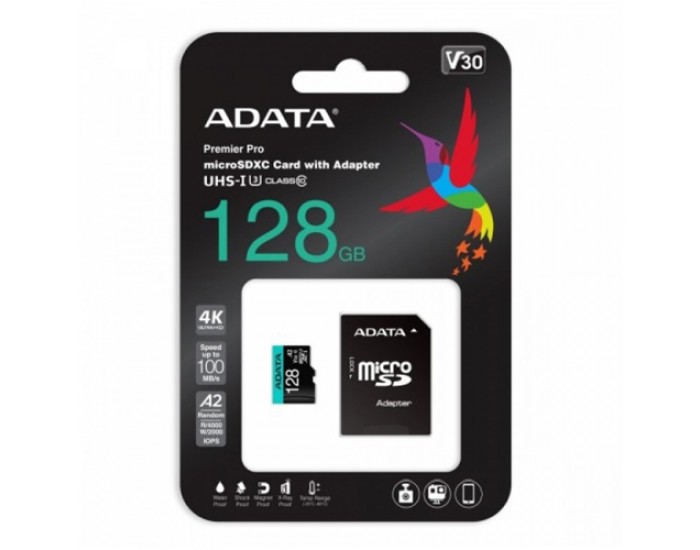 ADATA SDMICRO 128GB UHS-I U3 CL10 V30 PLASTIC