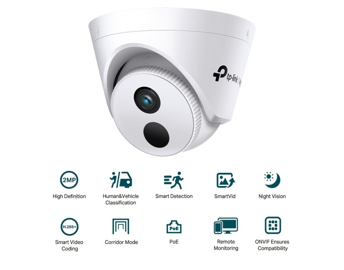 2MP IR куполна мрежова камераTP-Link VIGI C420I(4mm)